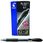 Pilot G207 Retractable Gel Rollerball 0.7 mm Tip - Black, Box of 12