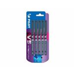 Pilot Hi Tec V5 Extra Fine Rollerball Pens Pack of 5 Black