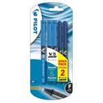 Pilot V5 0.5 mm Liquid Ink Rollerball Pen - Blue (Pack of 5)