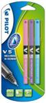 Pilot V5 Liquid Ink Rollerball 0.5 mm Tip (Pack of 3) - Pink/Violet/Light Blue