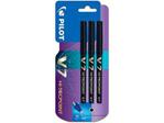 Pilot V7 Hi-Tecpoint Rollerball Pen, 0.7 mm Tip - Black, Pack of 3