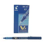 Pilot V7 Hi-Tecpoint Rollerball Pen, 0.7 mm Tip - Blue, Box of 12