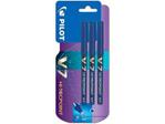 Pilot V7 Hi-Tecpoint Rollerball Pen, 0.7 mm Tip - Blue, Pack of 3