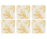 Pimpernel Etched Leaves coaster 6-pack light gray