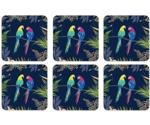 Pimpernel Parrot coaster 6-pack blue