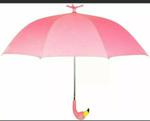 PINK FLAMINGO UMBRELLA BIRD BROLLY STANDING WINDPROOF RAIN NOVELTY GIFT NEW