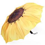 Plemo Automatic Umbrellas, Windproof Sunflower Design Compact Folding Umbrellas with Anti-Slip Rubberized Grip, for Business and Travels