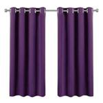 PONY DANCE Bedroom Blackout Curtains - Short Thermal Curtain Panels for Living Room Bay Window Light Block Noise Reduce Drapes for Good Sleep, 52 x 54 inch, Purple, 2 Panels