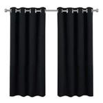 PONY DANCE Blackout Curtain 54 Drop - Eyelet Block Out Curtains for Bedroom Thermal Window Treatment for Night Shifts Good Sleep/Nap, W 52 x L 54 in, Black, 2 Pieces