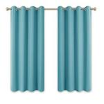 PONY DANCE Decorative Window Curtains - Room Darkening Eyelet Curtain Drapery Set for Noise Reducing Solid Soft Panels for Kids Bedroom, Set of 2, Width 46 by Depth 54 in, Blue