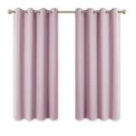 PONY DANCE Eyelet Bedroom Curtains - Nursery Room Darkening Curtain for Sunlight Blocked Short Window Treatments for Kid's Room, 2 Pieces, W 46 x D 54-inch per Panel, Light Pink
