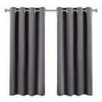 PONY DANCE Grey Blackout Curtains - Thermal Insulated Soundproof Curtains for Bedroom with 52 x 63 inch for Energy Saving Light Block Drapery for Baby Nursery, 2 Panels