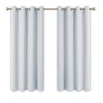 PONY DANCE White Curtains Eyelet - Room Darkening & Light Blocked Curtain Thermal Panels Nursery for Bedroom/Nursery/Bay Window, 2 PCs, 46 Wide by 54 in Drop, Greyish White