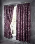 Portfolio Oak Tree Plum Pencil Pleat Lined 66x72 Jaquard Curtain Pair