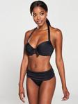 Pour Moi Azure Padded Halter Bikini Top - Black, Black, Size 34C, Women Black