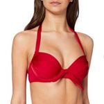 Pour Moi? Women's Aure Halter Lightly Padded Underwired Top Bikini, Deep Red, 36F