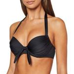 Pour Moi? Women's Azure Halter Padded Underwired Top Bikini, Black (Black Black), (Size:34F)