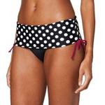 Pour Moi? Women's Sea Breeze Fold Over Brief Bikini Bottoms, Black/White/Purple, 10