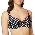 Pour Moi? Women's Sea Breeze Spot Underwired Top Bikini, Black/White/Purple, 32D