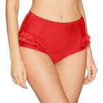 Pour Moi? Women's Splash Control Brief Bikini Bottoms, Red (Red Red), 28 (Size:10)