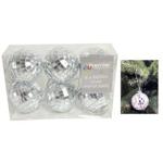 Premier Decorations 6 x 60mm Silver Mirror Christmas Tree Balls