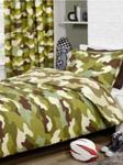 Price Right Home Camouflage Design Single Duvet Cover and Pillowcase Set + Camouflage Curtains 54'' Drop