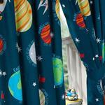 Price Right Home Space/Solar Planets System Curtains Fully Lined 66x72 with Tie Backs