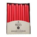 Price's Candles Tapered Dinner Candles, Pack of 50, Red