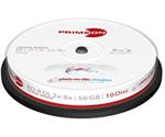 Primeon BD-R Photo-On-Disc Ultragloss 50GB 8x inkjet printable 10pk Cakebox