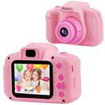 PROGRACE Kids Camera Children Digital Cameras for Girls Birthday Toy Gifts 4-12 Year Old Kid Action Camera Toddler Video Recorder 1080P IPS 2 Inch