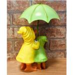 Puddle Duck and Baby with Green Umbrella Indoor / Outdoor Ornament JD295493