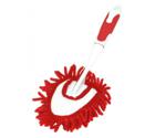 purclean Microfibre hand duster, large - combines cleaning rag and feather duster, red