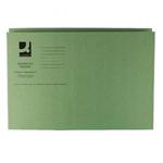 Q-Connect Square Cut Folder Medium Weight Foolscap KF01189, 250 g - Green, Pack of 100