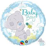 Qualatex 28172 18″ Tiny Tatty Teddy Baby Boy Round Foil Balloon 01ct, Multicolor