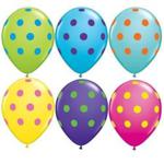 Qualatex Big Polka Dots Colourful Assortment 11″ Latex Balloons x 10
