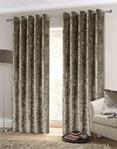 Rapport Crushed Velvet Eyelet Curtains, 46″ x 54″-Mink, Polyester, 1 x 137 x 117 cm