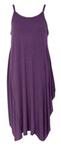 Re Tech UK Womens Ladies Cami Strap Baggy Lagenlook Dress Loose Tulip Sleeveless Round Neck Parachute Oversized Purple