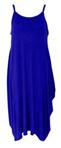 Re Tech UK Womens Ladies Cami Strap Baggy Lagenlook Dress Loose Tulip Sleeveless Round Neck Parachute Oversized Royal Blue