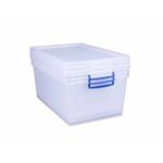 Really Useful Nestable Storage Box 62 Litre Pack of 3, Clear