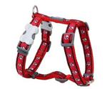 Red Dingo Pawprints dog harness L (53-87 cm)