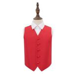 Red Solid Check Wedding Waistcoat for Boys 30'