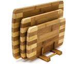 Relaxdays Bamboo Chopping Board Set 4 pcs light brown (6910996)