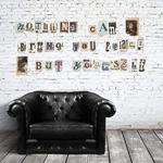 Removable Self-Adhesive Wall Stickers Vintage Newspaper Cutouts - Uppercase Lowercase Mural Art Decals Vinyl Home Decoration DIY Living Bedroom Décor Wallpaper Kids Room Gift 133x92 cm, Multi-colour