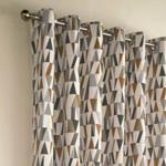 Reno Coffee Eyelet Curtains Charcoal & Gold