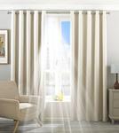 Riva Home Eclipse Blackout Eyelet Curtains, Polyester, Ivory, 90 x 54 (229 x 137 cm)