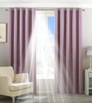 Riva Home Eclipse Blackout Eyelet Curtains, Polyester, Mauve, 66 x 90 (168 x 229 cm)