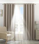 Riva Home Eclipse Blackout Eyelet Curtains, Polyester, Natural, 90 x 54 (229 x 137 cm)