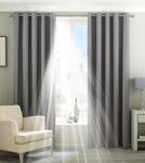 Riva Home Eclipse Blackout Eyelet Curtains, Polyester, Silver, 46″ x 54″ (117 x 137cm)