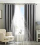 Riva Home Eclipse Blackout Eyelet Curtains, Polyester, Silver, 90″ x 90″ (229 x 229cm)