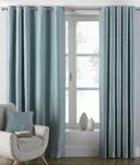 Riva Paoletti Atlantic Ringtop Eyelet Curtains (Pair) - Duck Egg Blue - Woven Twill Fabric - Ready Made - 100% Polyester - 117cm width x 183cm drop (46″ x 72″ inches) - Designed in the UK